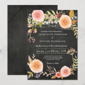 Twinkle Lights Krijtbord Vrijgezellenfeest Bloemen Kaart (Voorkant / Achterkant)