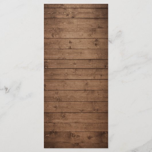 Twinkle Lights Lace Rustic Country Wood Weddenscha Menu (Achterkant)