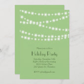 Twinkle Lights Light Green Holiday Party Kaart (Voorkant / Achterkant)