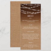 Twinkle Lights Menu op Shaded Burlap (Voorkant / Achterkant)