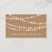 Twinkle Lights op Burlap Place Card Plaatskaartje (Achterkant)