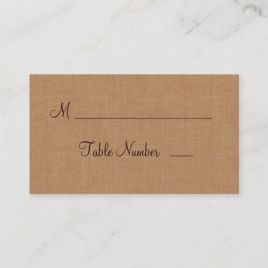 Twinkle Lights op Burlap Place Card Plaatskaartje (Voorkant)