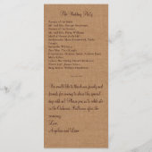 Twinkle Lights op Burlap Trouwprogramma Programmakaart (Achterkant)