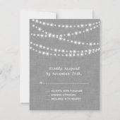 Twinkle Lights op Grey Burlap RSVP (Achterkant)