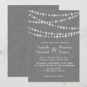 Twinkle Lights over het uitnodigen van het grijze  Kaart (Voorkant / Achterkant)
