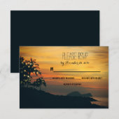 twinkle lights palmen strand bruiloft RSVP kaarten Kaartje (Voorkant / Achterkant)