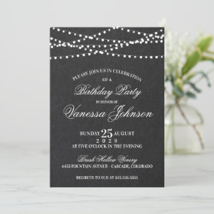 Twinkle Lights Party Invite Kaart