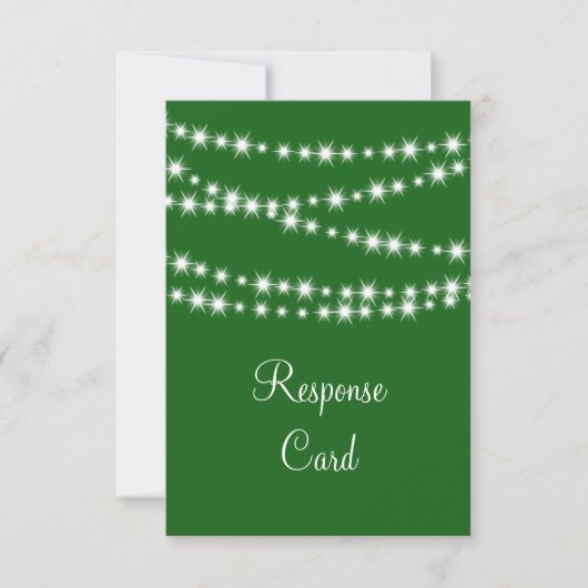 Twinkle Lights RSVP (groen) Kaartje (Voorkant)