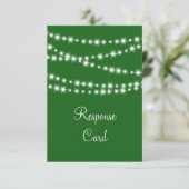 Twinkle Lights RSVP (groen) Kaartje (Staand voorkant)