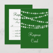 Twinkle Lights RSVP (groen) Kaartje (Voorkant / Achterkant)