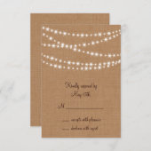 Twinkle Lights RSVP op Burlap (Voorkant / Achterkant)