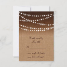 Twinkle Lights RSVP op Shaded Burlap