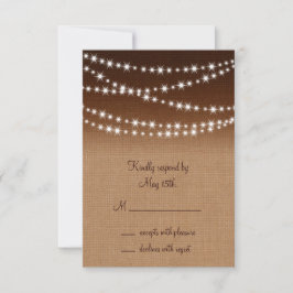 Twinkle Lights RSVP op Shaded Burlap Kaartje