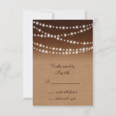 Twinkle Lights RSVP op Shaded Burlap Kaartje (Achterkant)