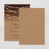 Twinkle Lights RSVP op Shaded Burlap Kaartje (Voorkant / Achterkant)