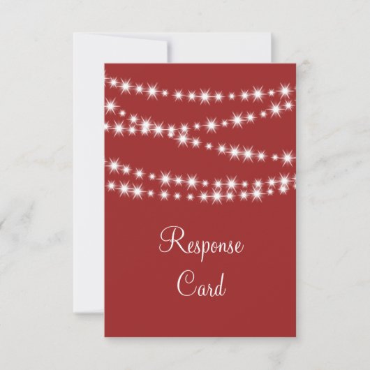 Twinkle Lights RSVP (rood) Kaartje (Voorkant)