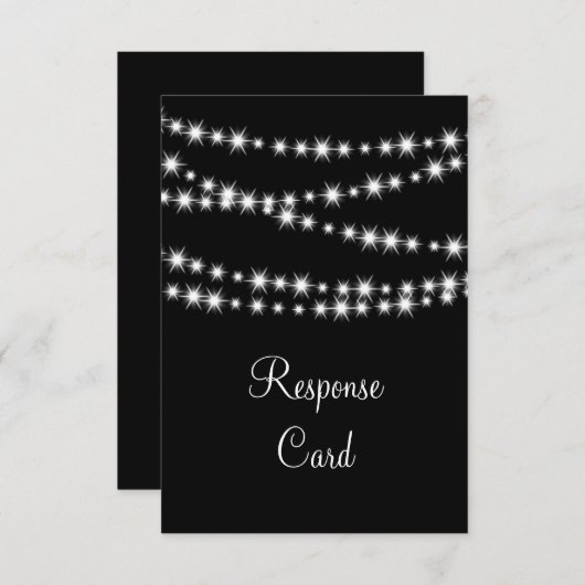 Twinkle Lights RSVP (zwart) (Voorkant / Achterkant)