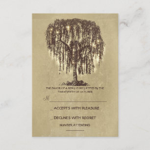 Twinkle Lights Rustic Wedding RSVP-kaart RSVP Kaartje