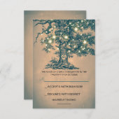 Twinkle Lights Rustic Wedding RSVP-kaart RSVP Kaartje (Voorkant / Achterkant)