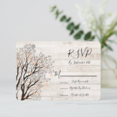 Twinkle Lights Rustic Wood Weddenschap RSVP Kaart (Staand voorkant)
