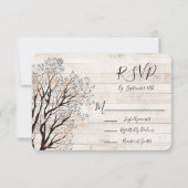 Twinkle Lights Rustic Wood Weddenschap RSVP Kaart (Voorkant)