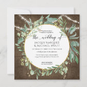 Twinkle Lights Rustiek Hout Eucalyptus Waterverf Kaart (Voorkant)