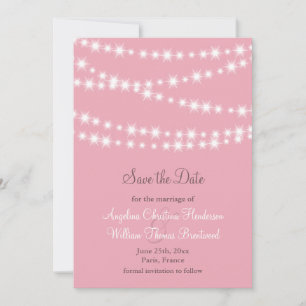 Twinkle Lights Save the Date (roze)