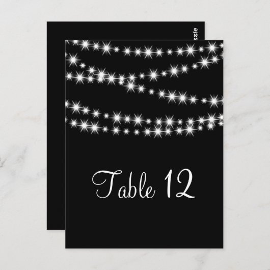 Twinkle Lights Tafelnummer (zwart) (Voorkant / Achterkant)