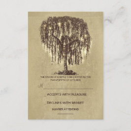 Twinkle Lights Tree Rustieke Bruiloft RSVP kaart