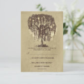 Twinkle Lights Tree Rustieke Bruiloft RSVP kaart (Staand voorkant)