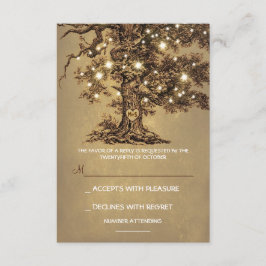 Twinkle Lights Tree Rustieke Bruiloft RSVP kaart