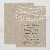 Twinkle Lights Typografie Couple's Shower Invite Kaart (Voorkant / Achterkant)
