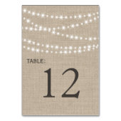 Twinkle Lights Typografie Table Number Kaart (Voorkant)