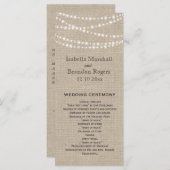 Twinkle Lights Typography Wedding Program Programmakaart (Voorkant / Achterkant)