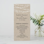 Twinkle Lights Typography Wedding Program Programmakaart (Staand voorkant)