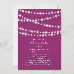 Twinkle Lights Vrijgezellenfeest Invite (magenta) Kaart