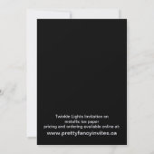 Twinkle Lights Wedding Invitation (zwart) Kaart (Achterkant)
