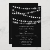 Twinkle Lights Wedding Invitation (zwart) Kaart (Voorkant / Achterkant)