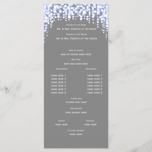 Twinkle Lights Wedding Program Programmakaart (Achterkant)