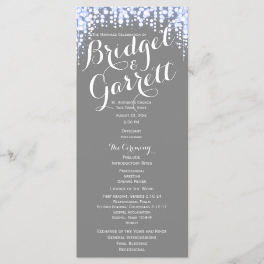 Twinkle Lights Wedding Program Programmakaart (Voorkant)