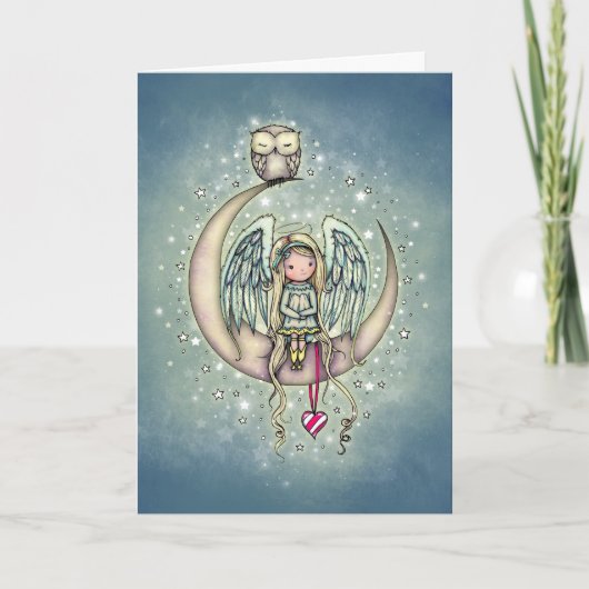 Twinkle Little Angel and Owl Holiday Card Kaart (Voorkant)