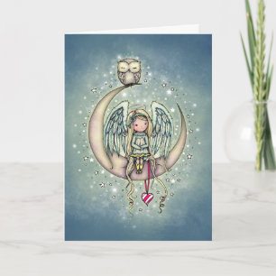 Twinkle Little Angel and Owl Holiday Card Kaart