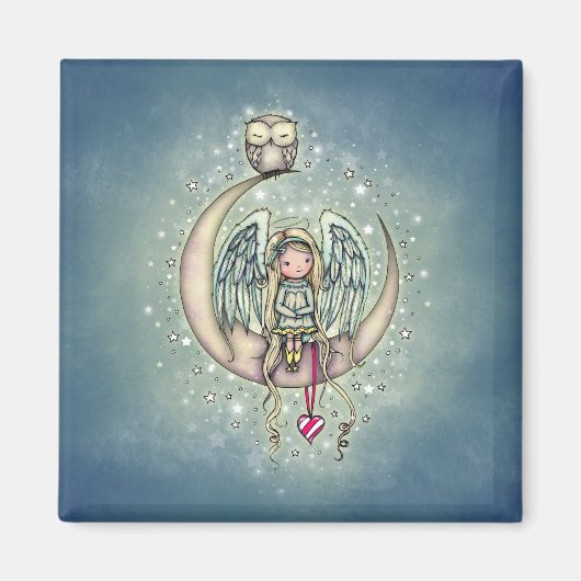 Twinkle Little Angel en Owl Illustrated Art Magneet (Voorkant)