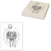 Twinkle Little Angel en Owl Illustrated Art Rubberstempel (Gestempeld)