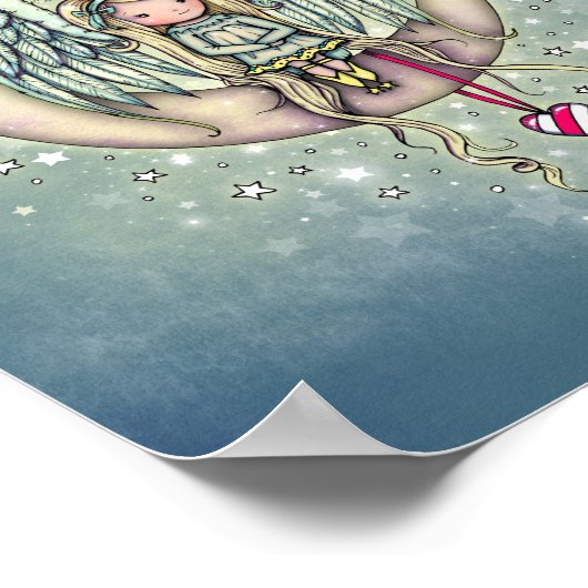 Twinkle Little Angel en Uil Geïllustreerde Kunst Poster (Hoek)