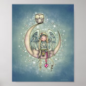 Twinkle Little Angel en Uil Geïllustreerde Kunst Poster (Voorkant)