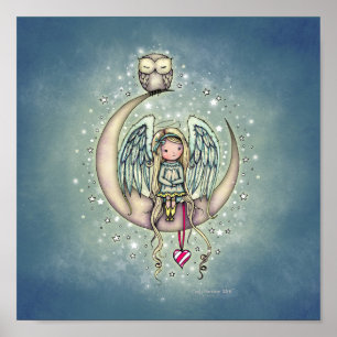 Twinkle Little Angel en Uil Geïllustreerde Kunst Poster