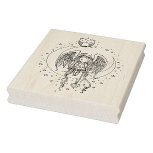 Twinkle Little Angel en Uil Geïllustreerde Kunst Rubberstempel