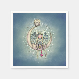 Twinkle Little Angel en Uil Geïllustreerde Kunst Servet
