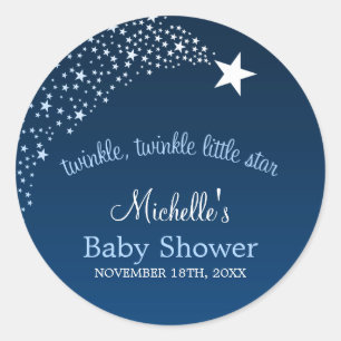 Twinkle Little Shooting Star Baby shower Ronde Sticker